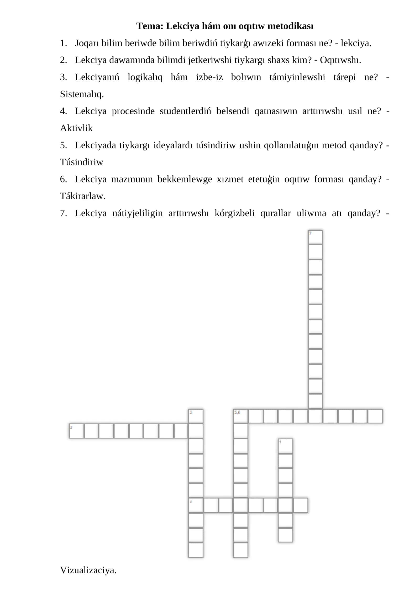 Lekciya hám onı oqıtıw metodikası 1