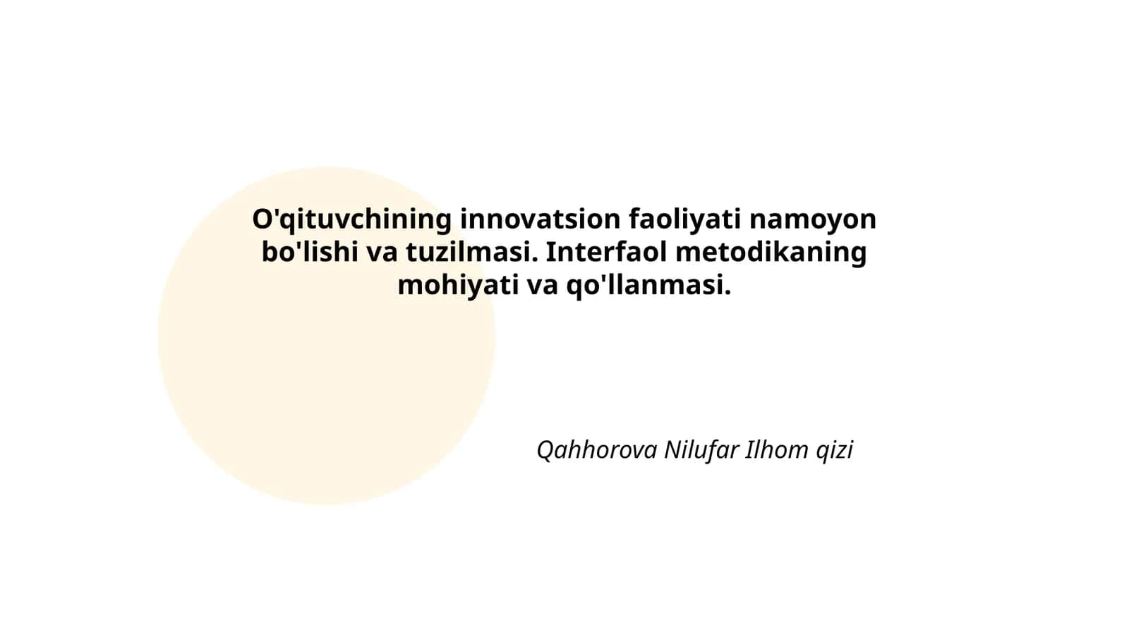 Innovatsion pedagogik texnologiyalar 1