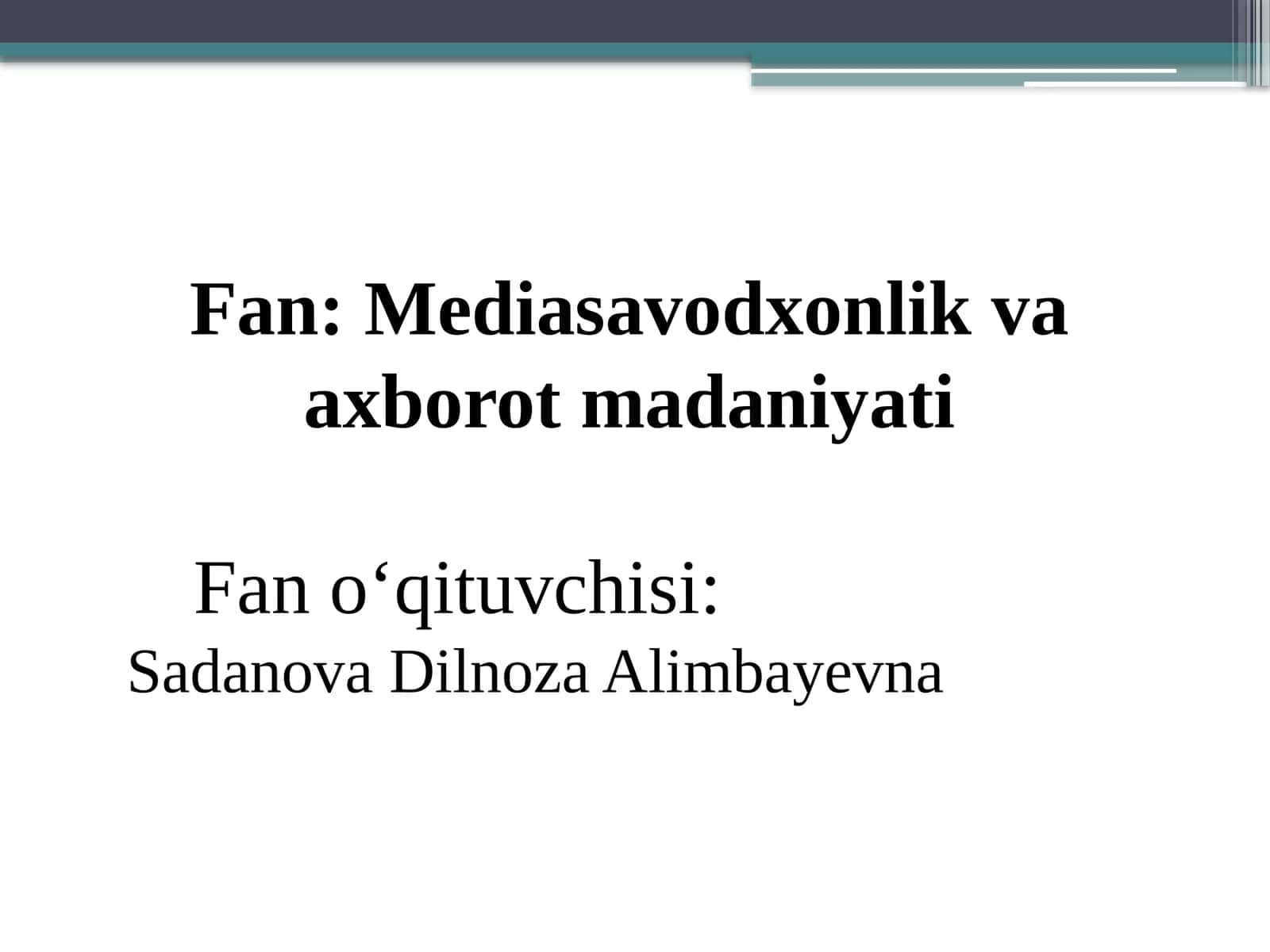 Xorijiy OAVning mediamakonidagi o'rni 1