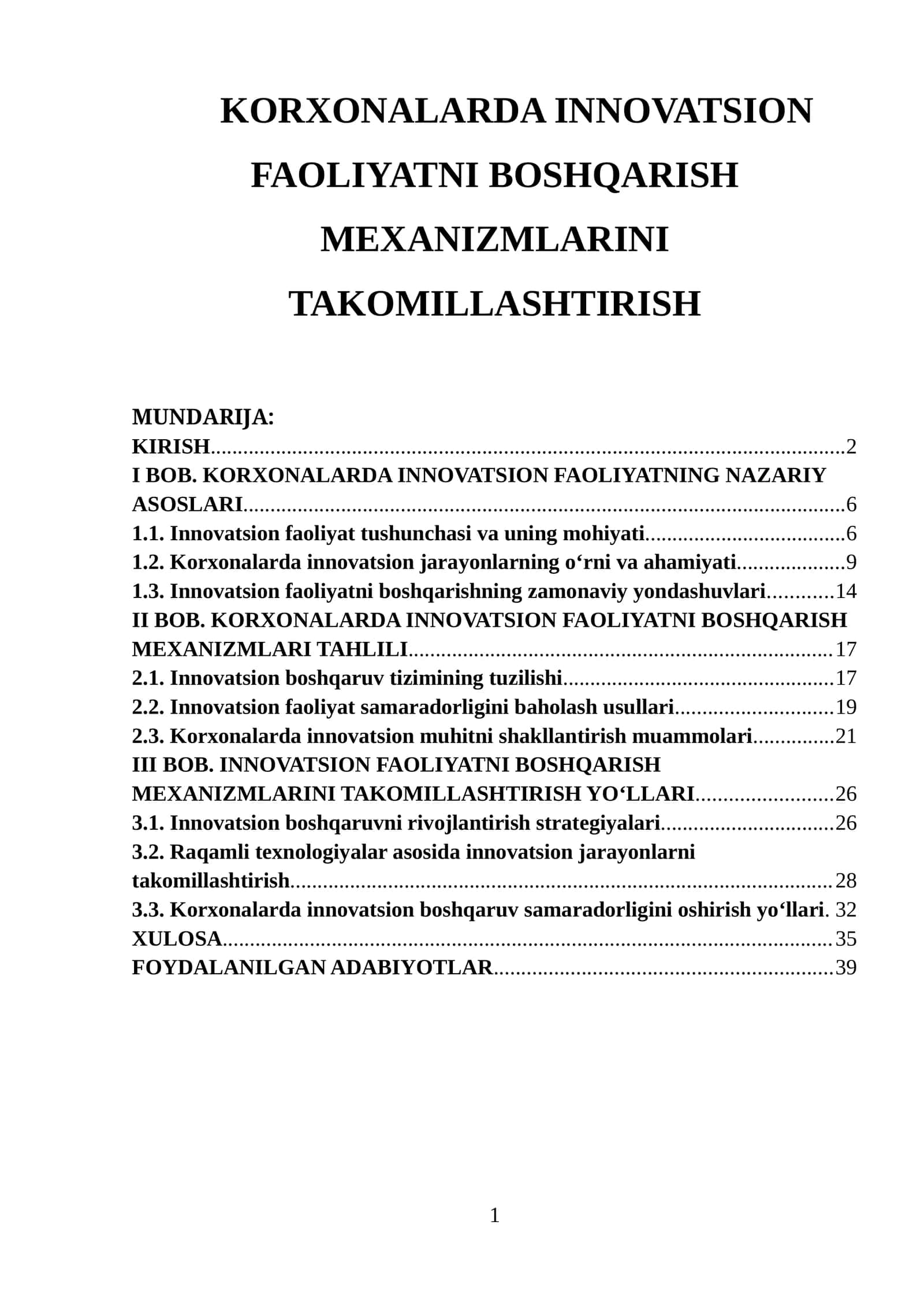 INNOVATSION FAOLIYATNI BOSHQARISH MEXANIZMLARINI TAKOMILLASHTIRISH 1