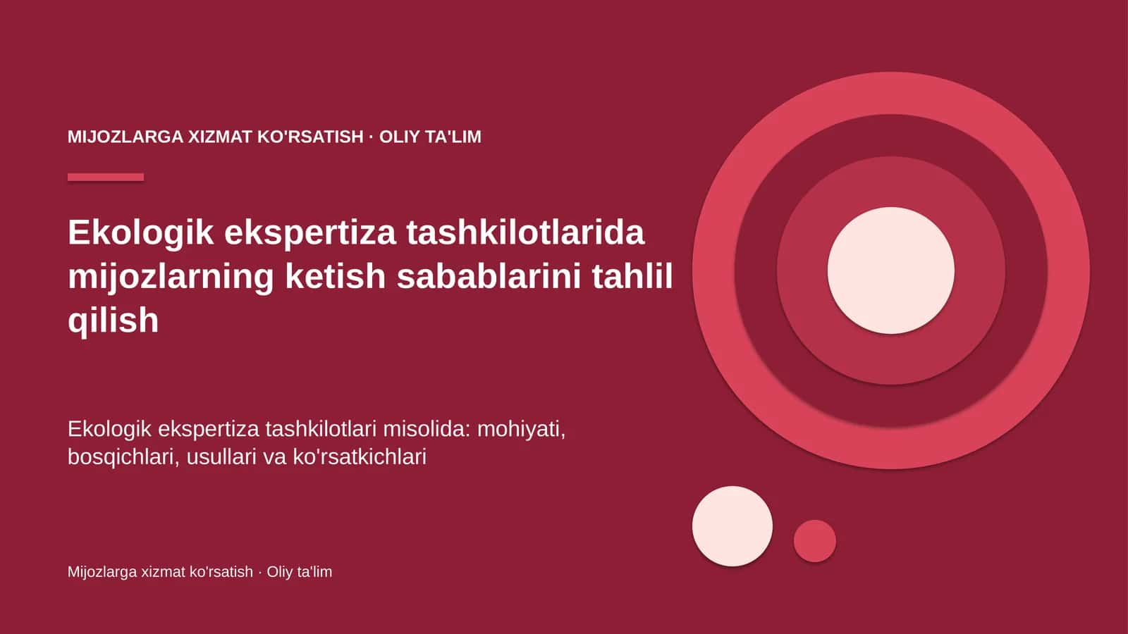Ekologik ekspertiza tashkilotlarida mijozlarning ketish sabablarini tahlil qilish 1