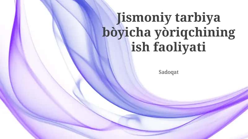 Jismoniy tarbiya bòyicha yòriqchining ish faoliyati 1