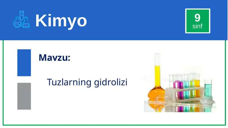 Tuzlarning gidrolizi 1