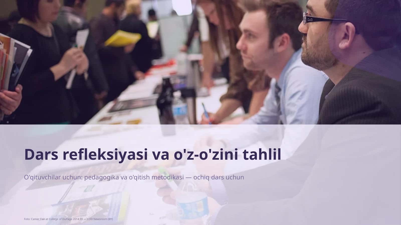 Dars refleksiyasi va o'z-o'zini tahlil 1