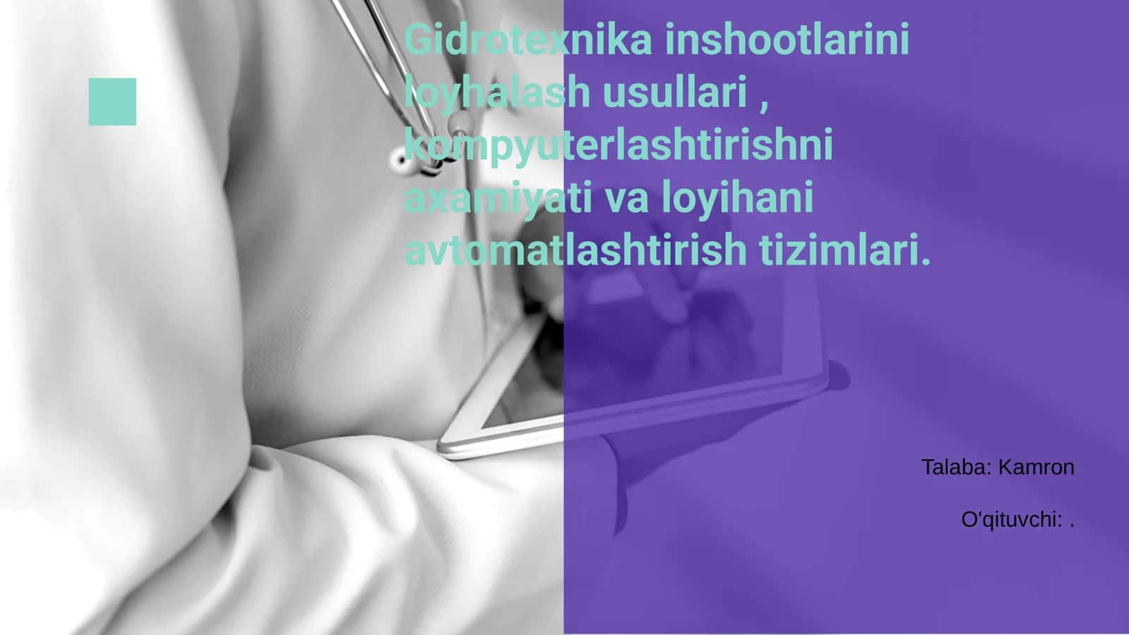 Gidrotexnika inshootlarini loyihalash usullari 1
