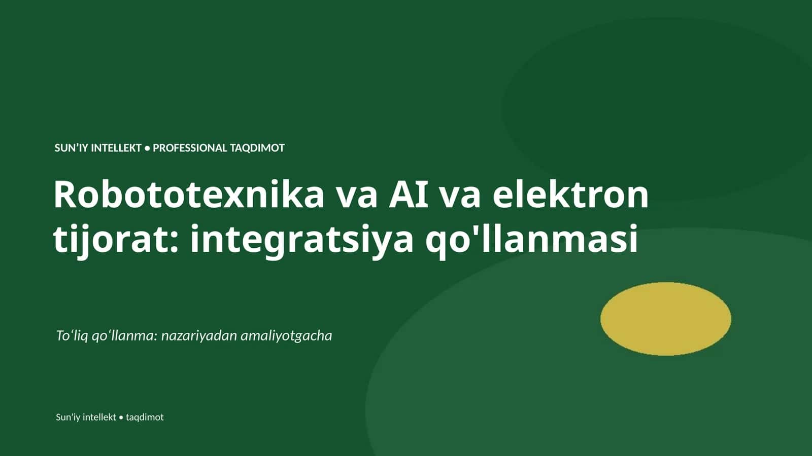 Robototexnika va AI va elektron tijorat: integratsiya qo'llanmasi 1