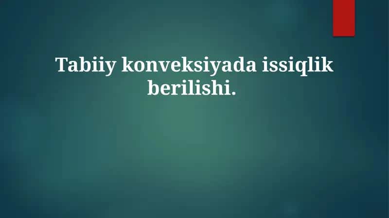 Tabiiy konveksiya 1