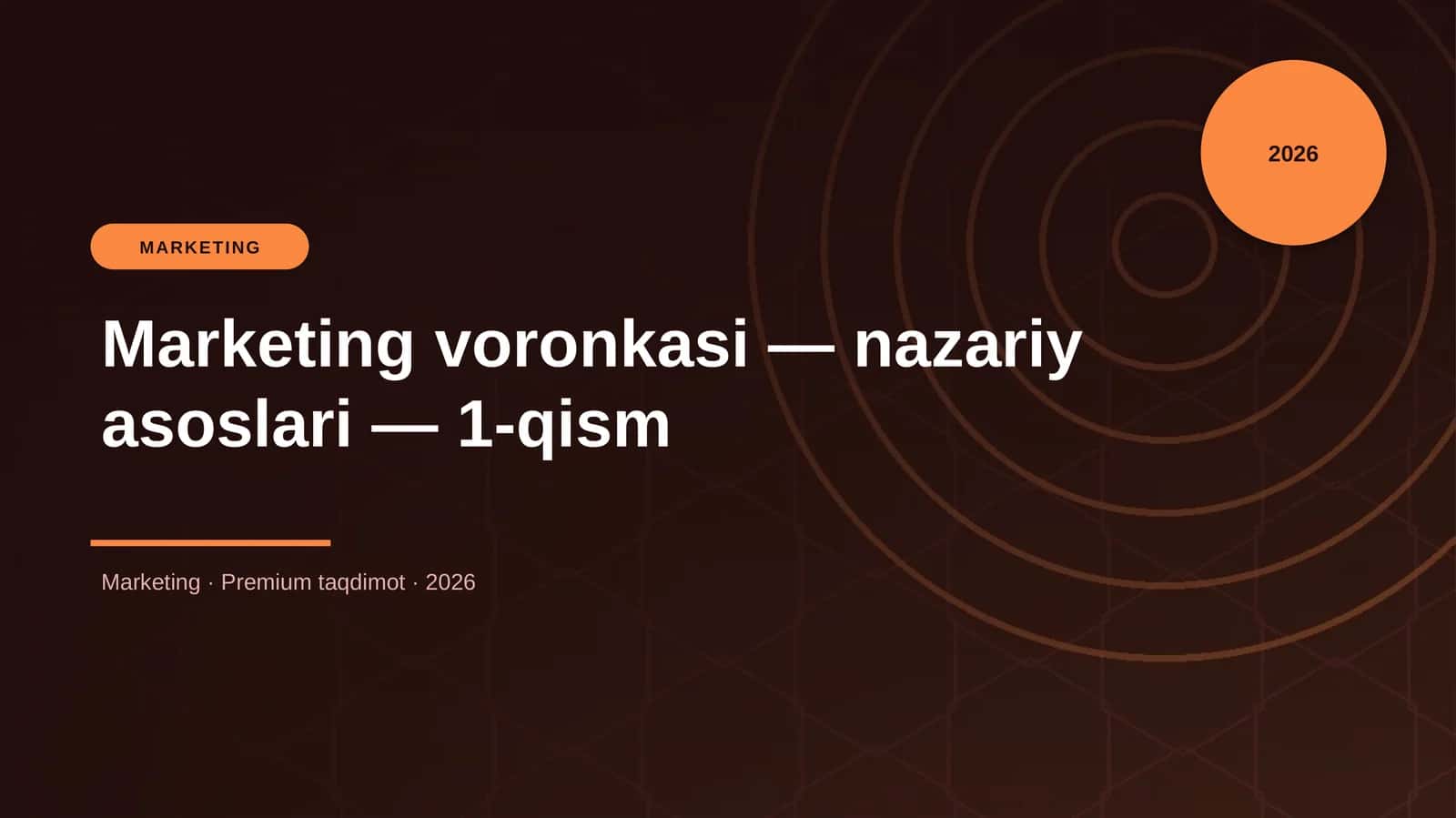Marketing voronkasi — nazariy asoslari — 1-qism 1