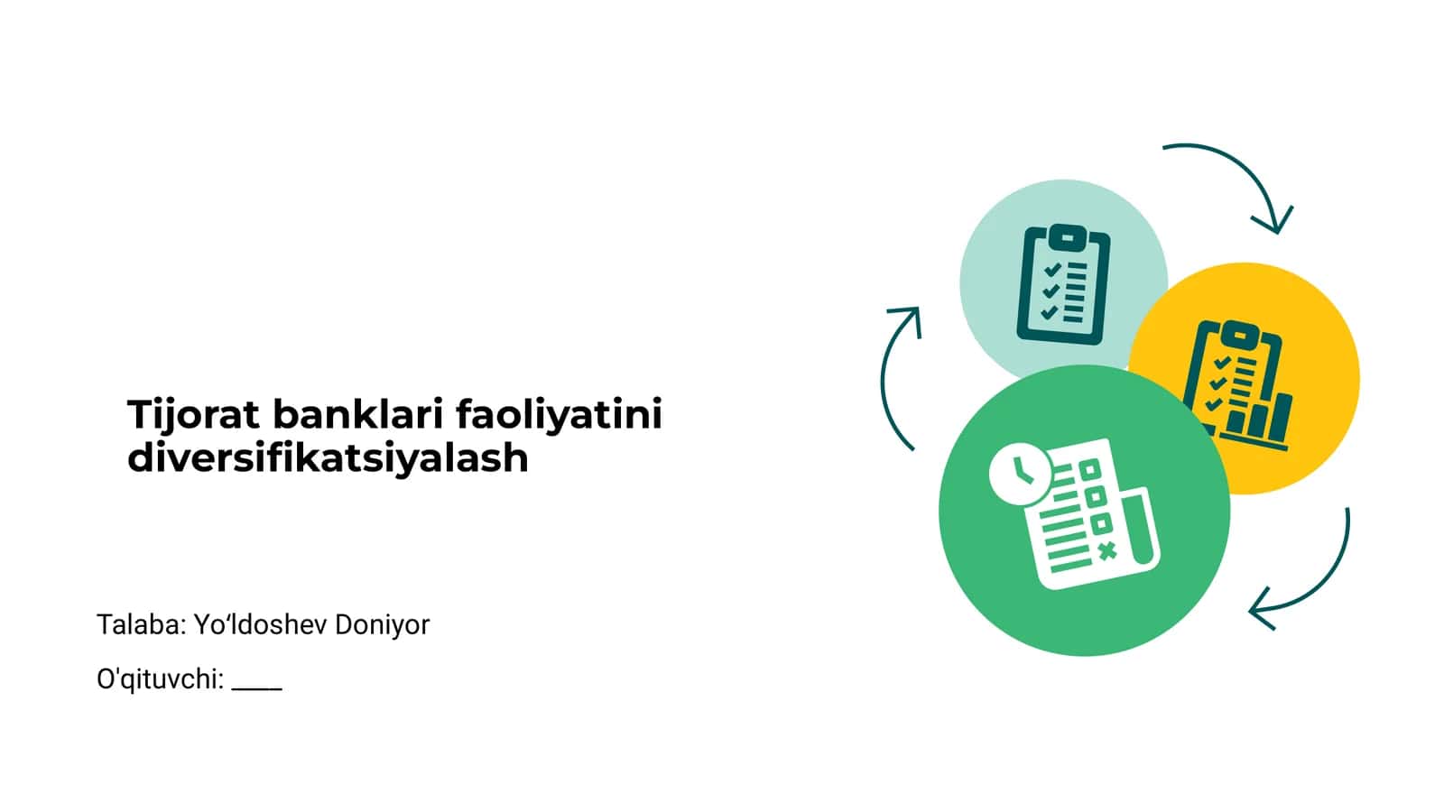 Tijorat banklarining asosiy faoliyati va diversifikatsiyasi 1