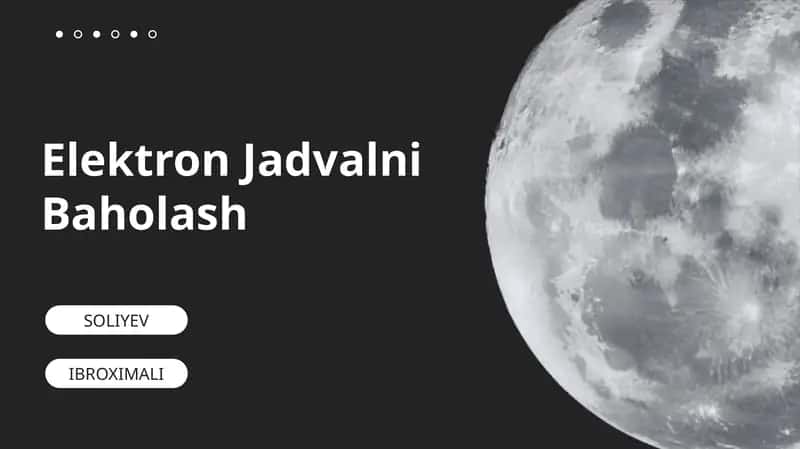 Elektron Jadvalni Baholash 1