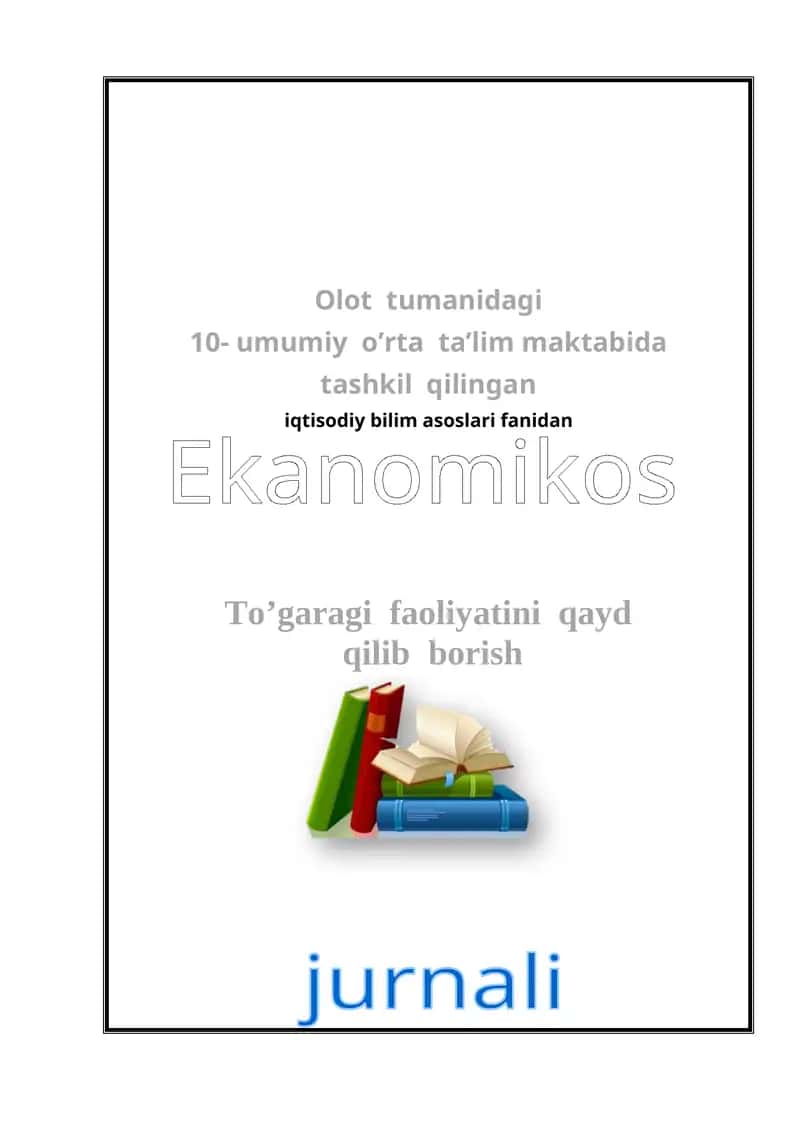 To'garak ishini hisobga olish jurnali 1