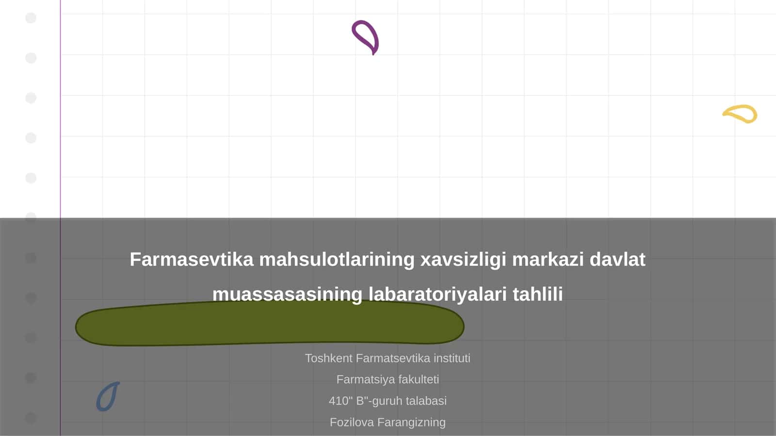 Farmasevtika mahsulotlarining xavsizligi markazi tahlili 1