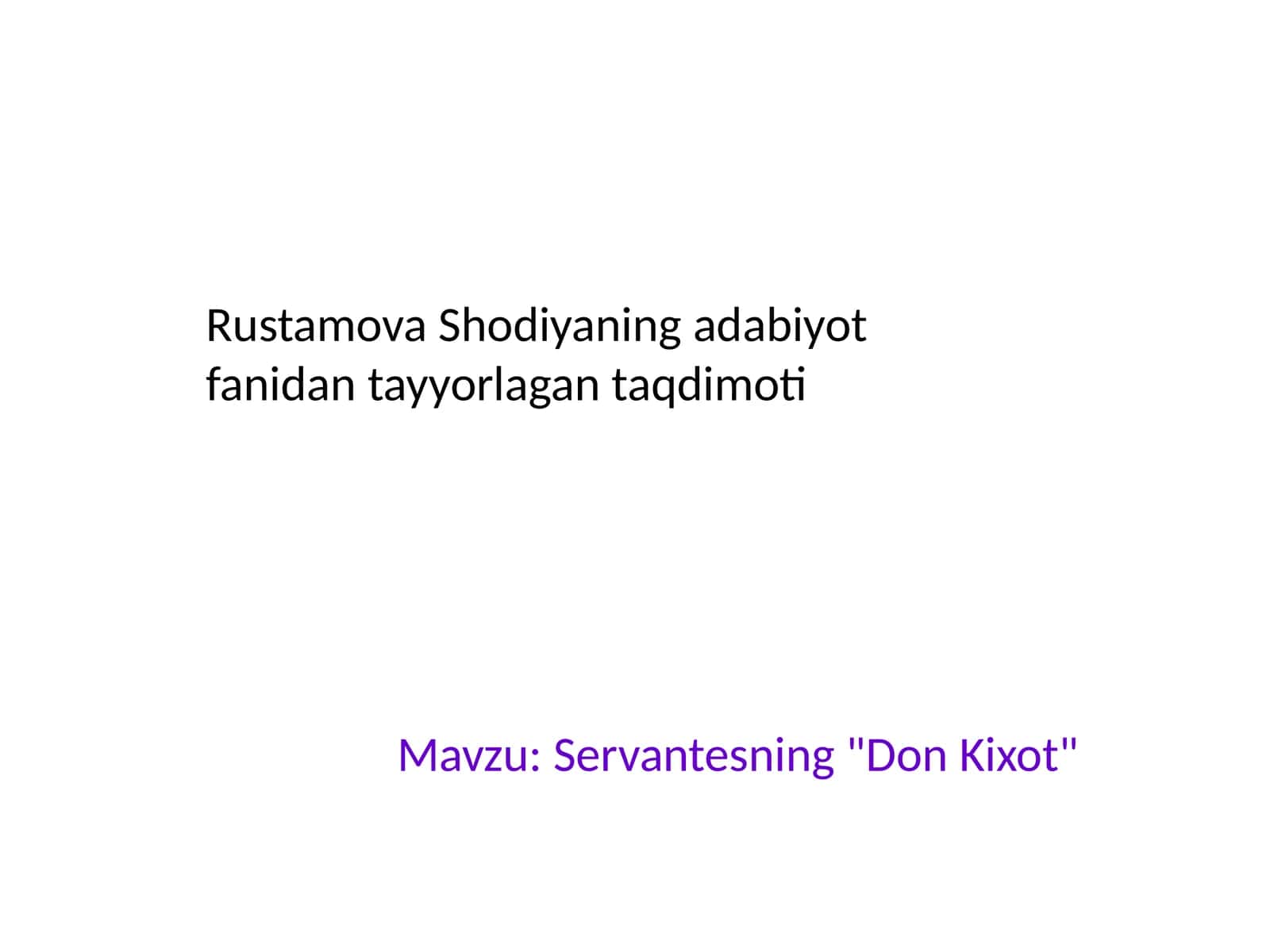 Servantesning"DonKixot" 1