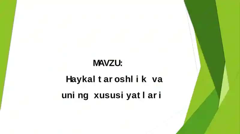 Haykaltaroshlik va uning xususiyatlari 1