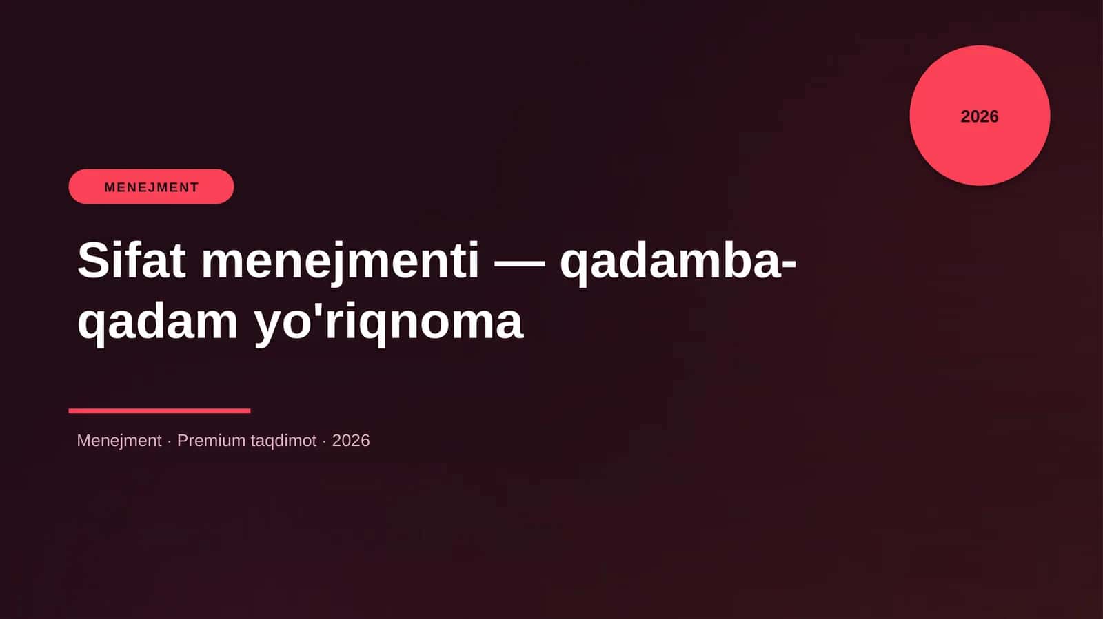 Sifat menejmenti — qadamba-qadam yo'riqnoma 1