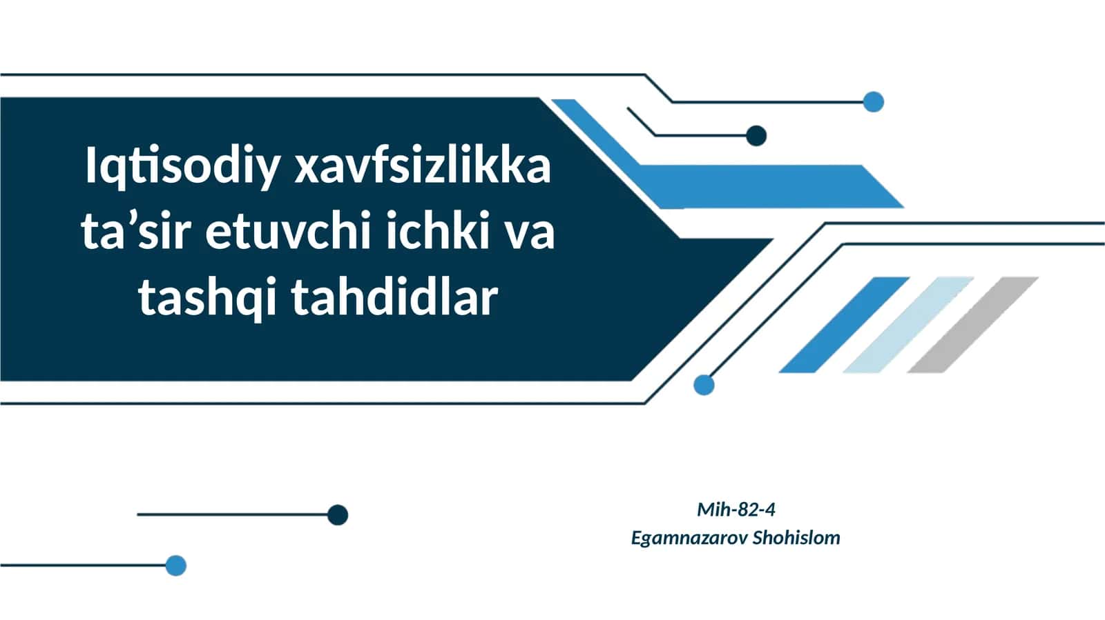 Iqtisodiy xavfsizlikka ta’sir etuvchi ichki va tashqi tahdidlar 1