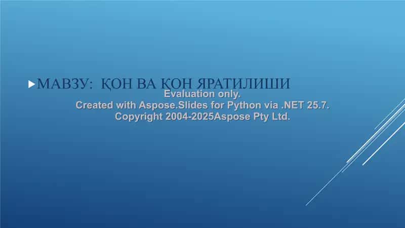 Қон ва Қон Яратилиши 1