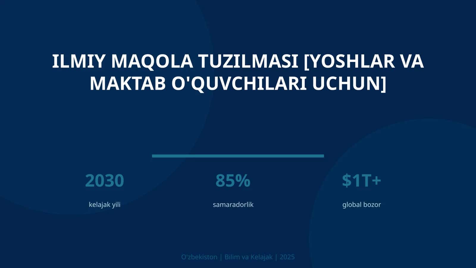 Ilmiy maqola tuzilmasi [yoshlar va maktab o'quvchilari uchun] 1