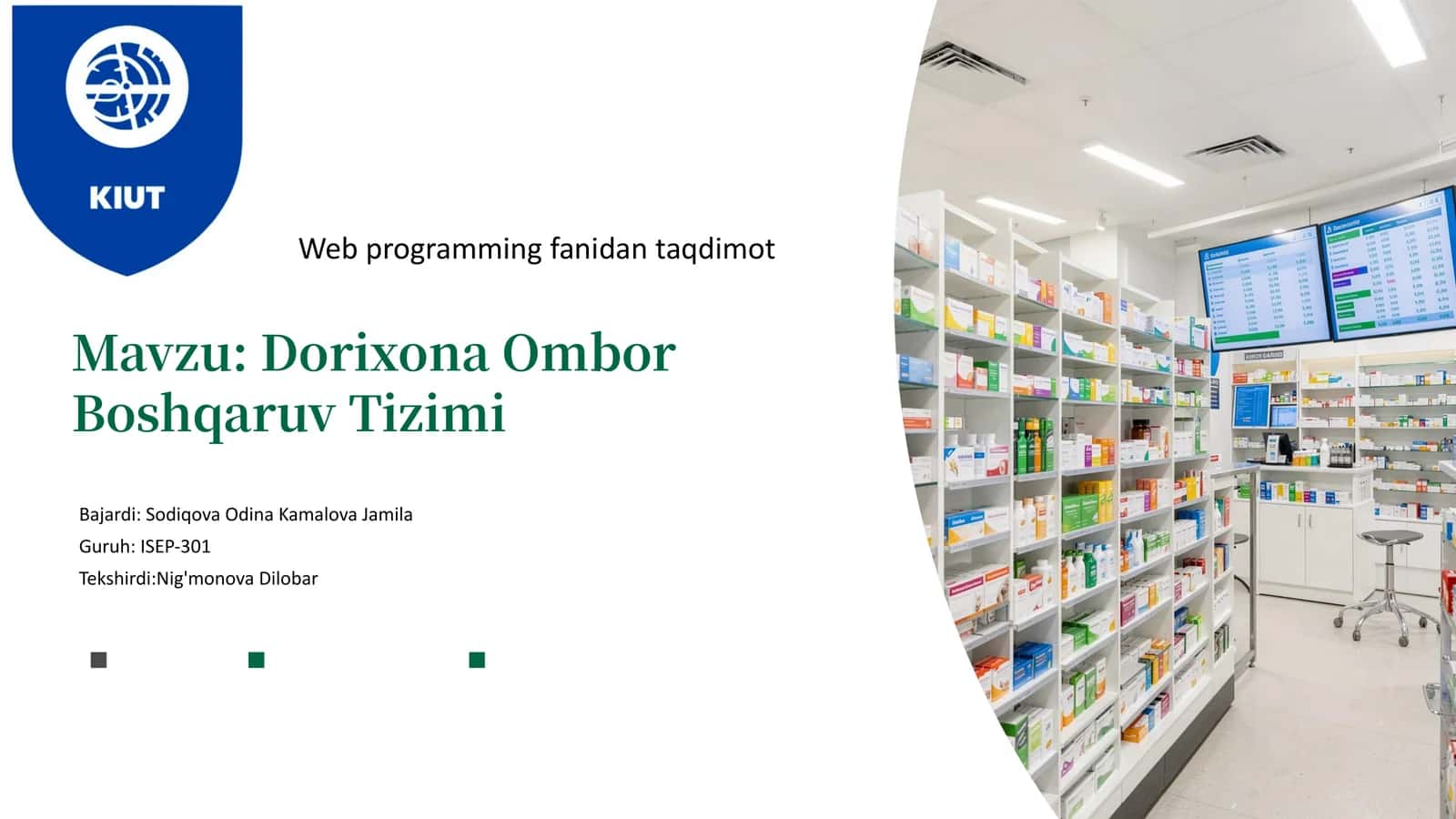 Dorixona Ombor Boshqaruv Tizimi 1
