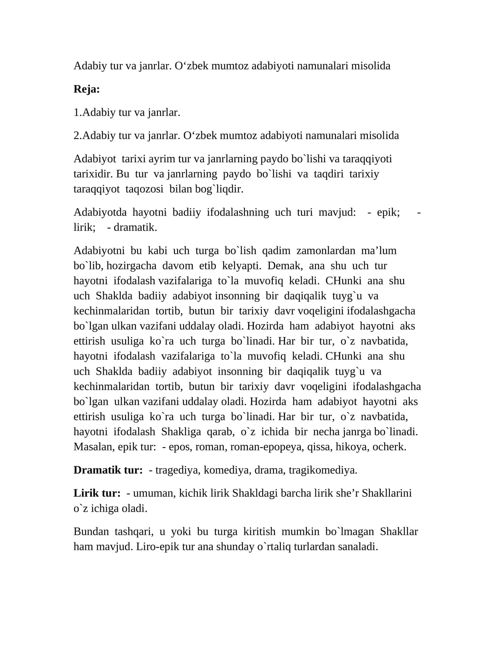 Adabiyot tur vа jаnrlаr 1