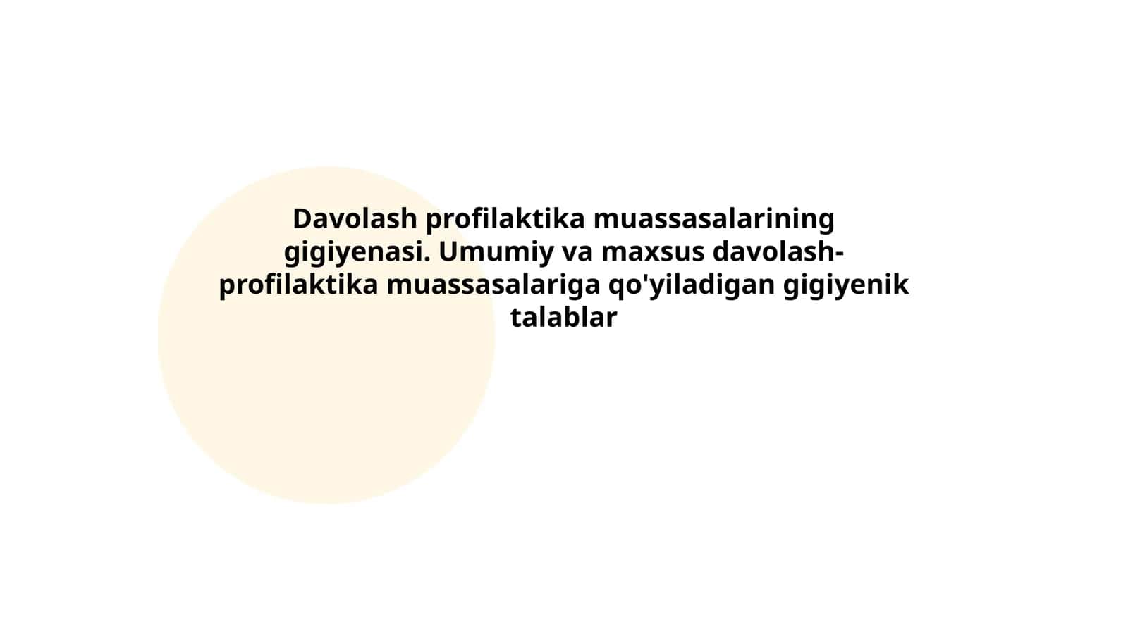Davolash profilaktika muassasalarining gigiyenasi 1