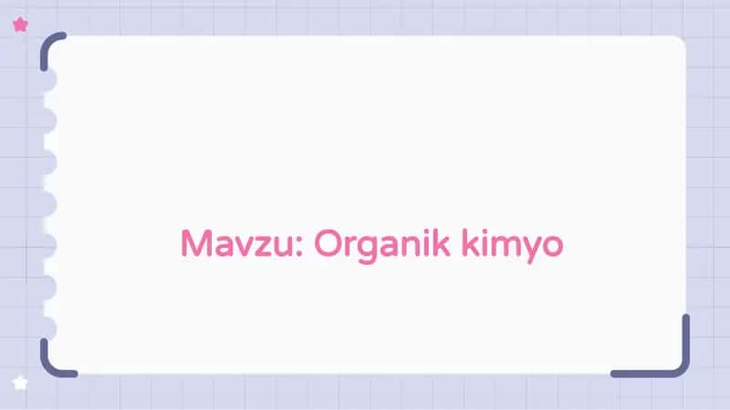 Organikkimyo 1