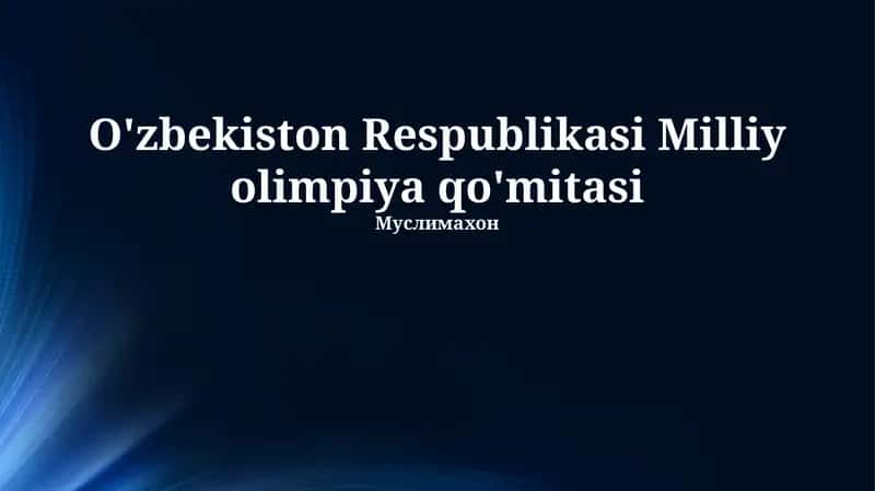 Oʻzbekiston Respublikasi Milliy Olimpiya Qoʻmitasi 1