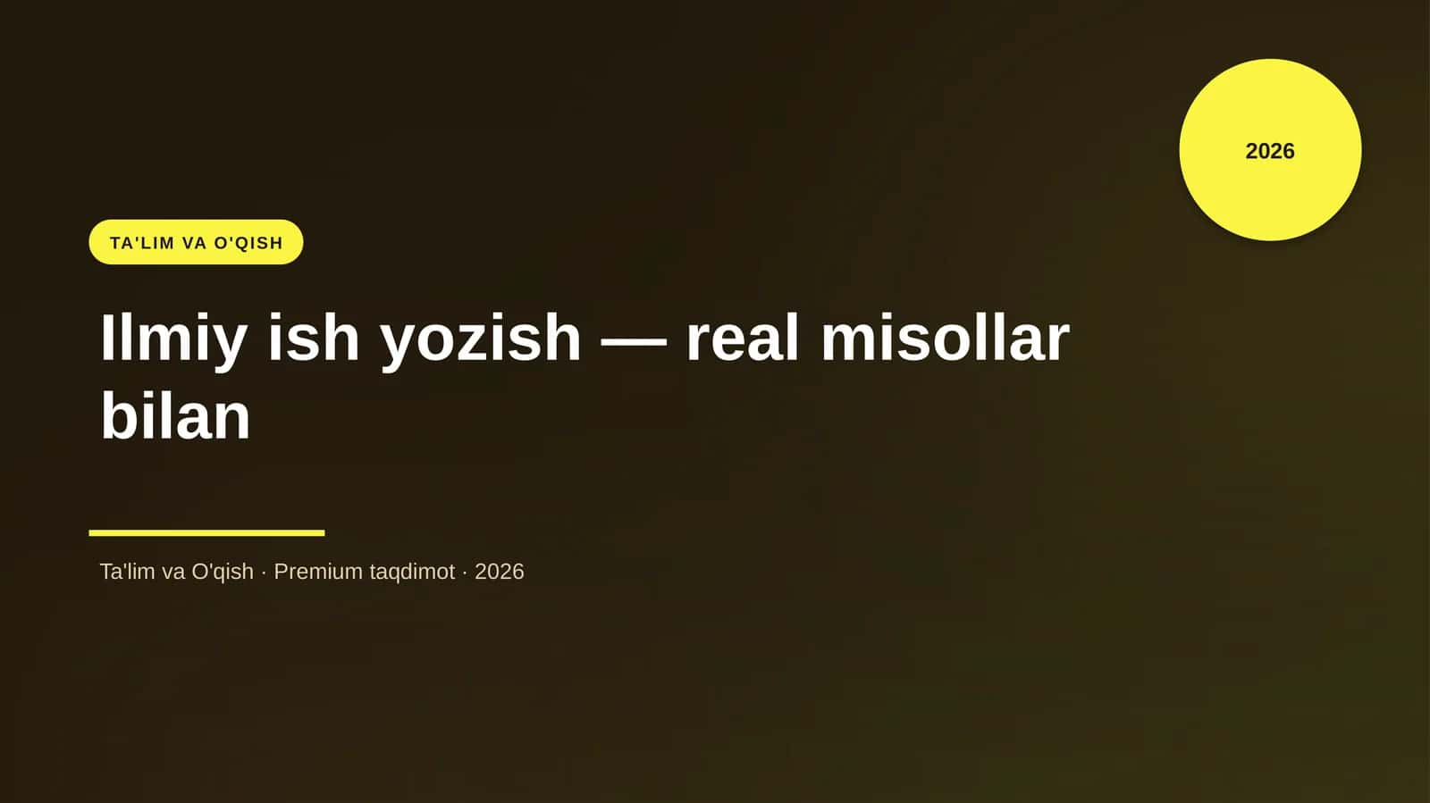 Ilmiy ish yozish — real misollar bilan 1
