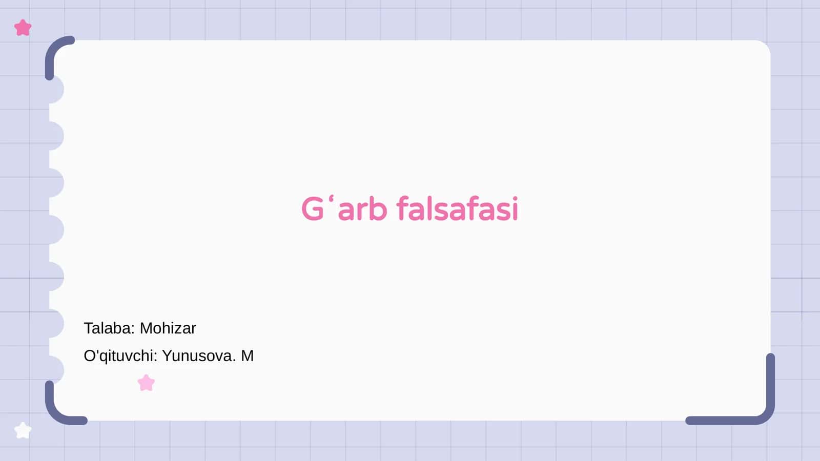 Gʻarb falsafasi 1