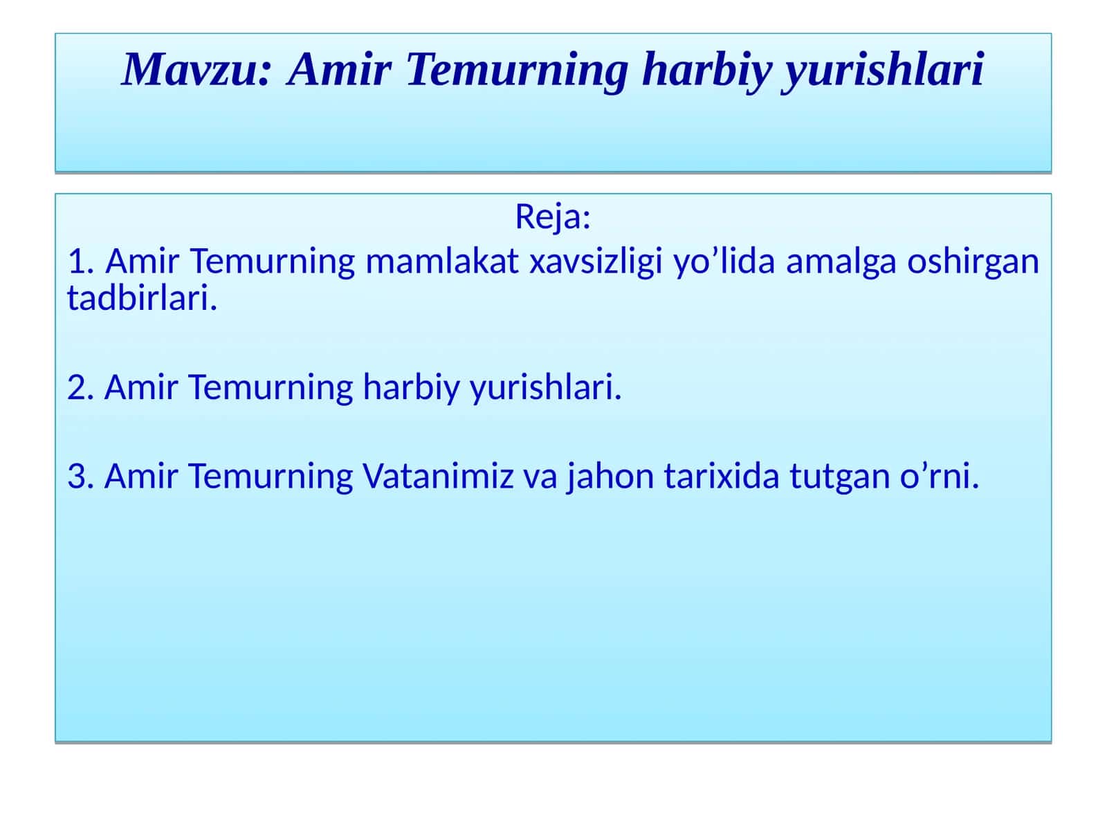 Amir Temurning harbiy yurishlari 1