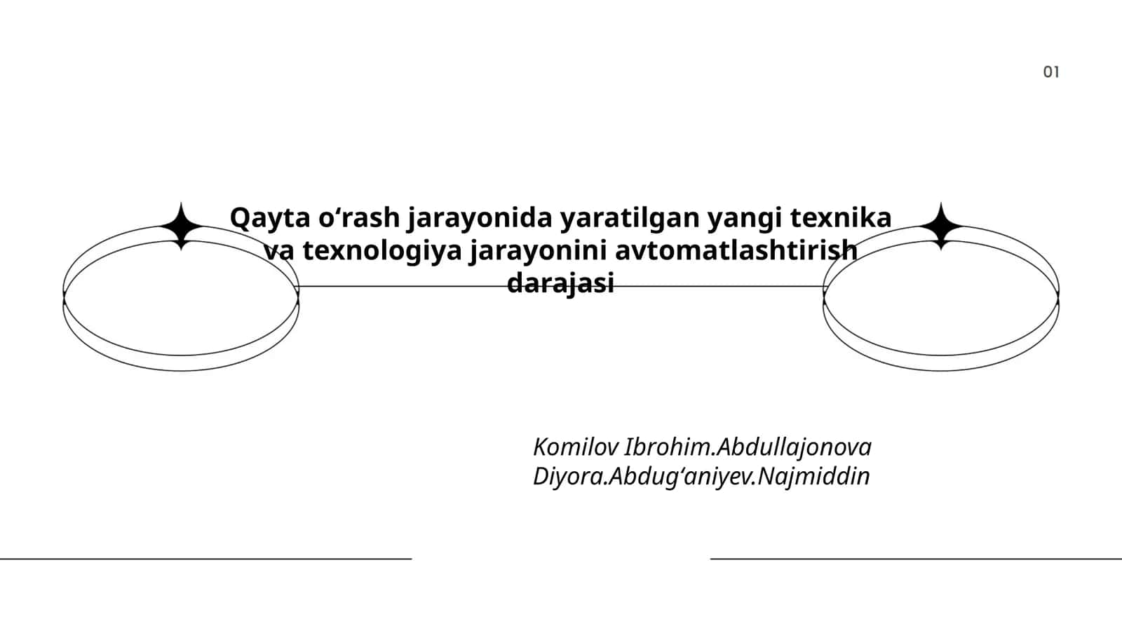 Yangi texnika va texnologiya jarayonini avtomatlashtirish darajasi 1