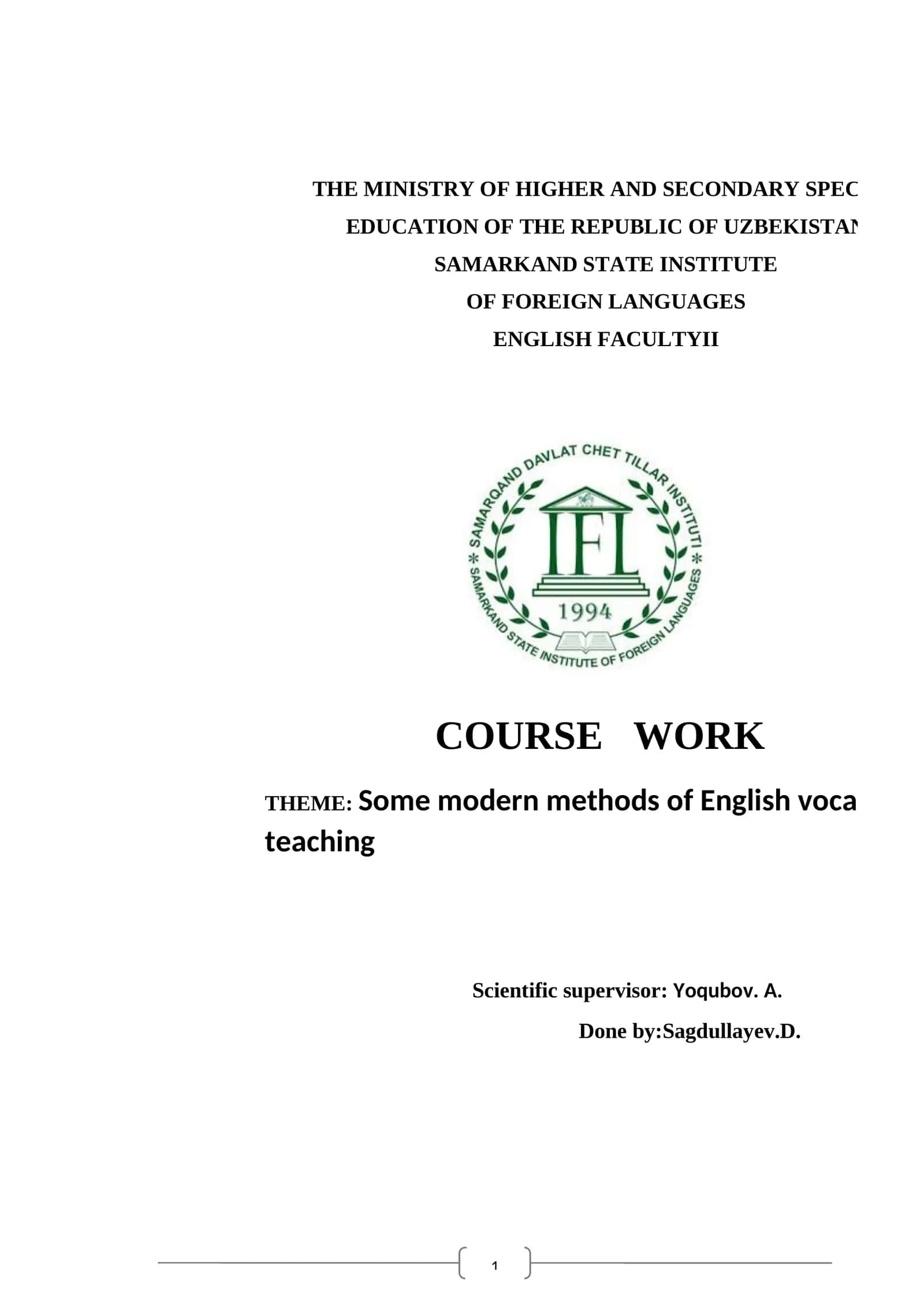 Importance of English Vocabulary Teaching Methods 1