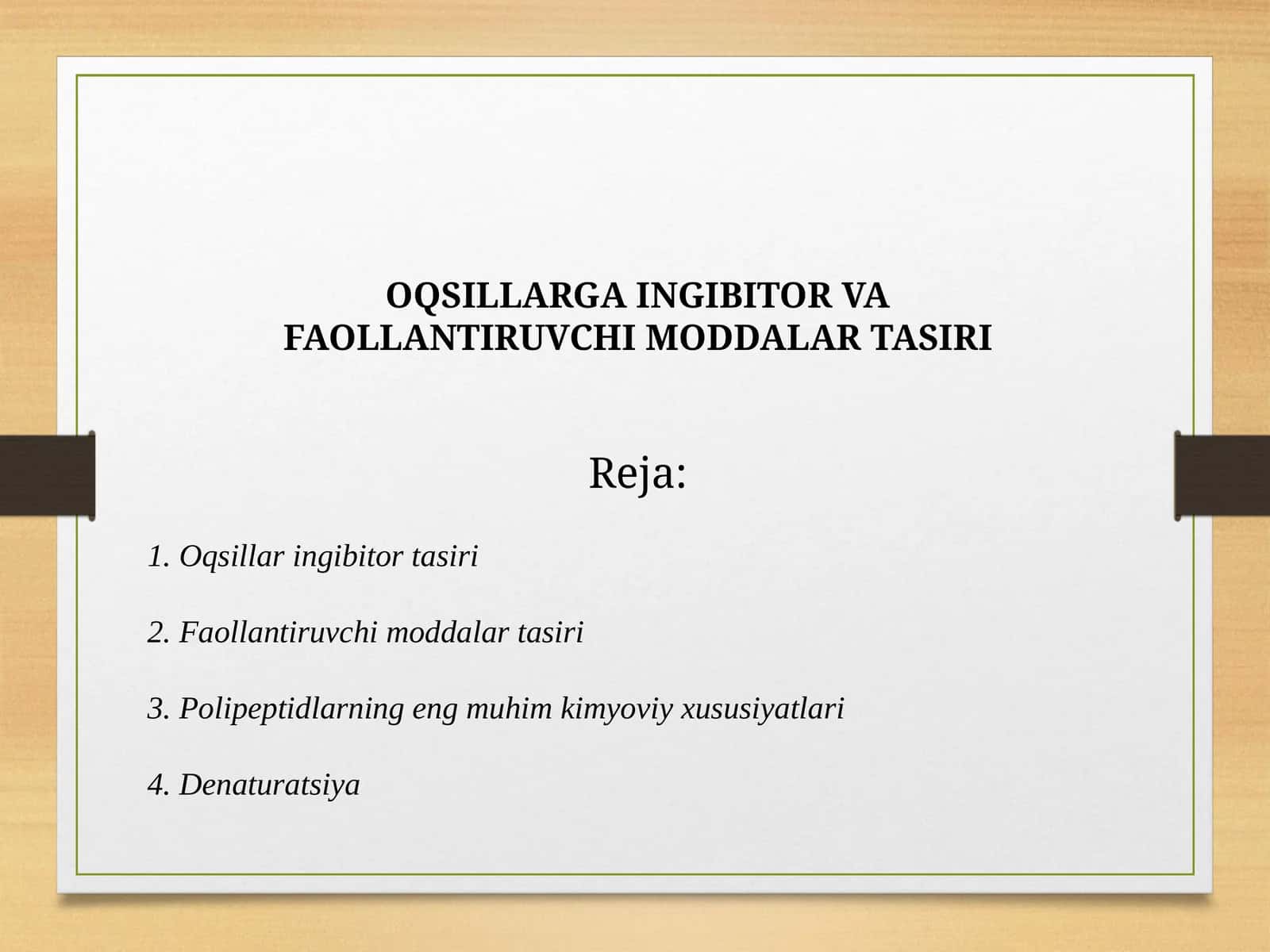 OQSILLARGA INGIBITOR VA FAOLLANTIRUVCHI MODDALAR TASIRI 1