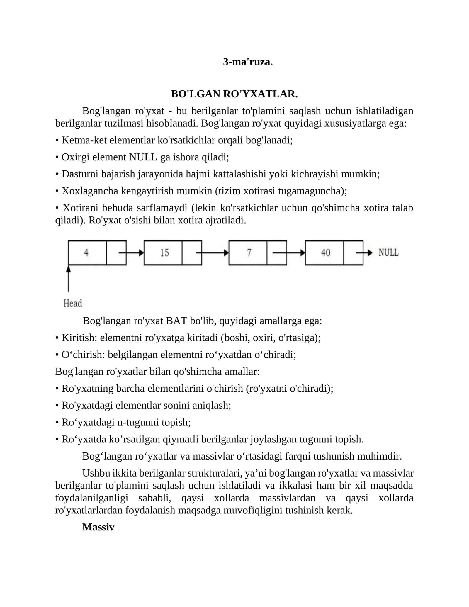 BO'LGAN RO'YXATLAR 1