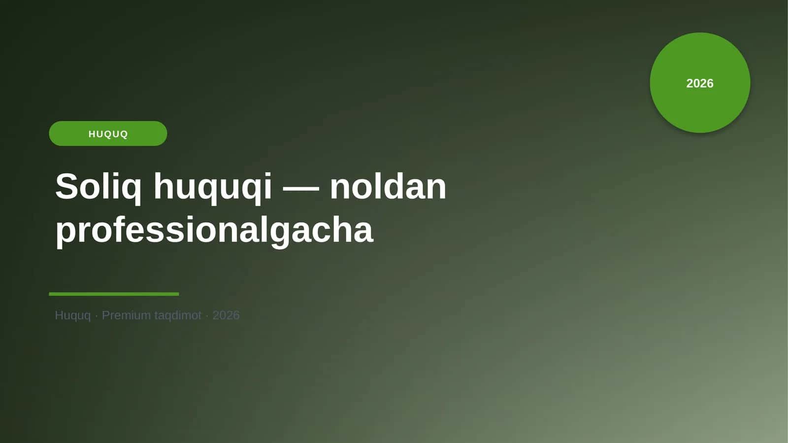 Soliq huquqi — noldan professionalgacha 1