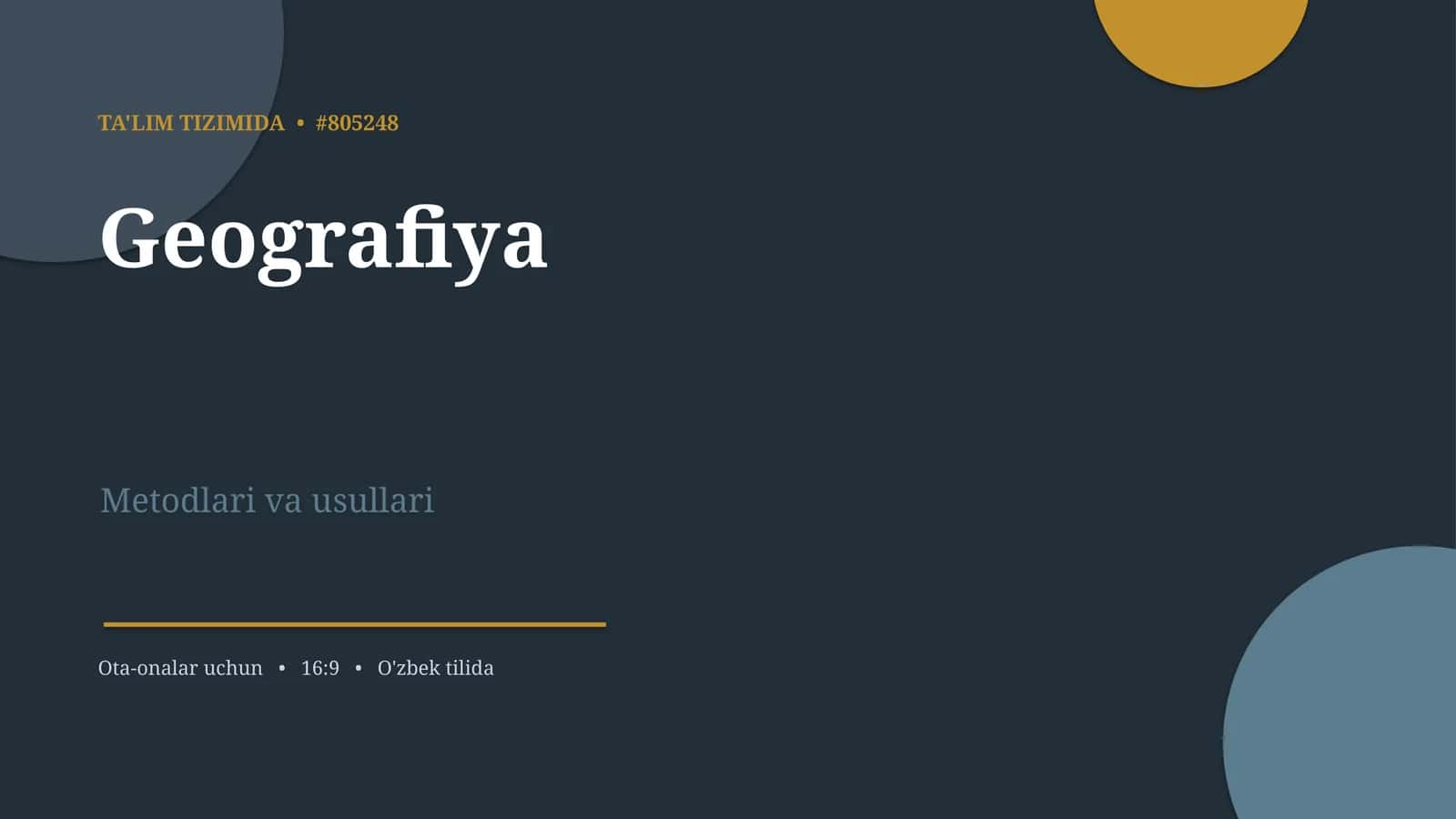 Geografiya Metodlari va Usullari 1