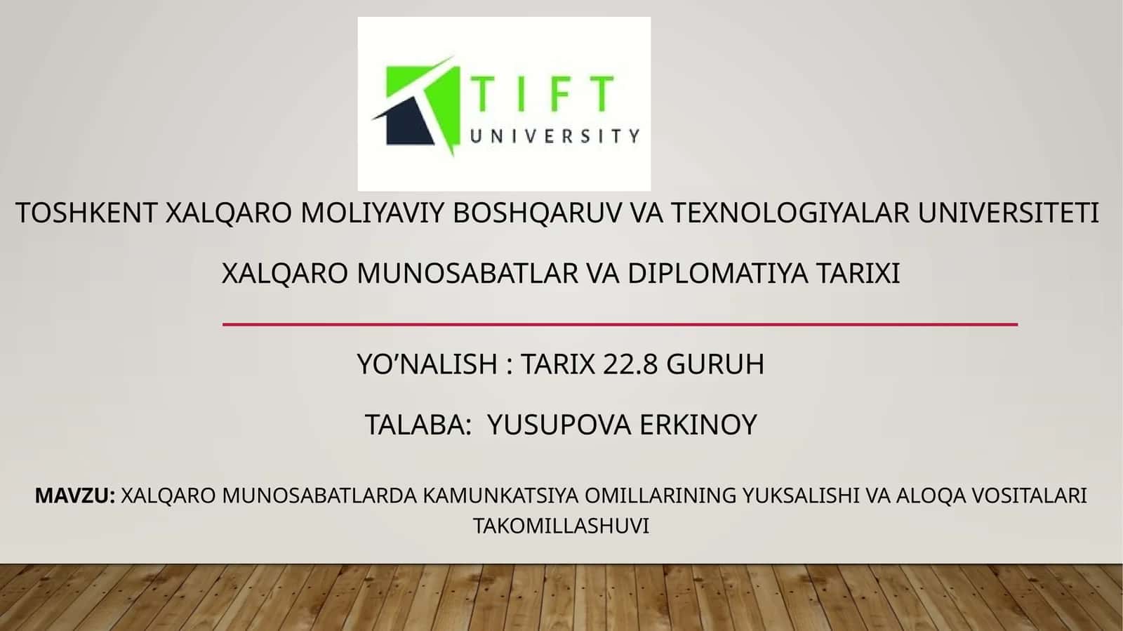 Xalqaro munosabatlarda kommunikatsiya omillarining yuksalishi va aloqa vositalari takomillashuvi 1