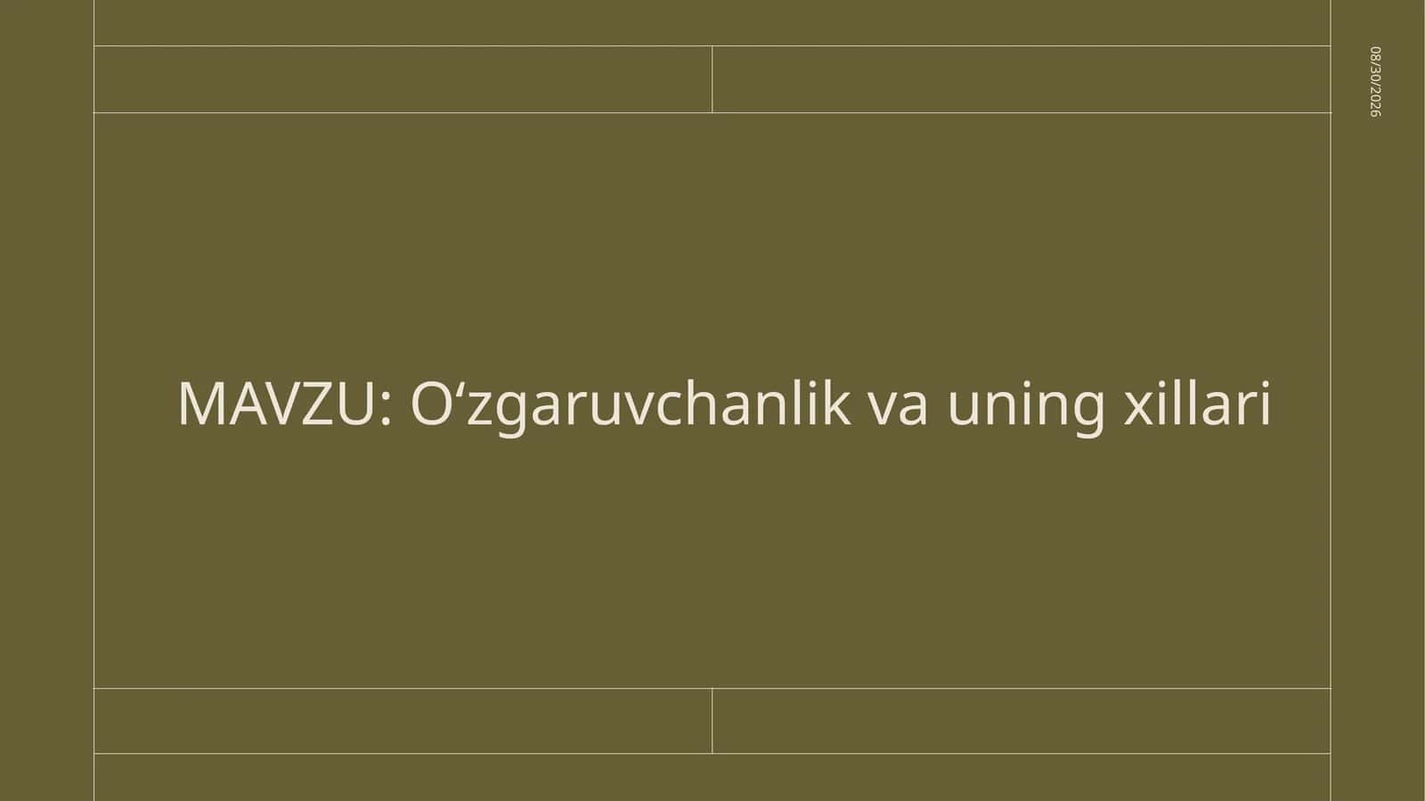 O‘zgaruvchanlik vauning xillari 1