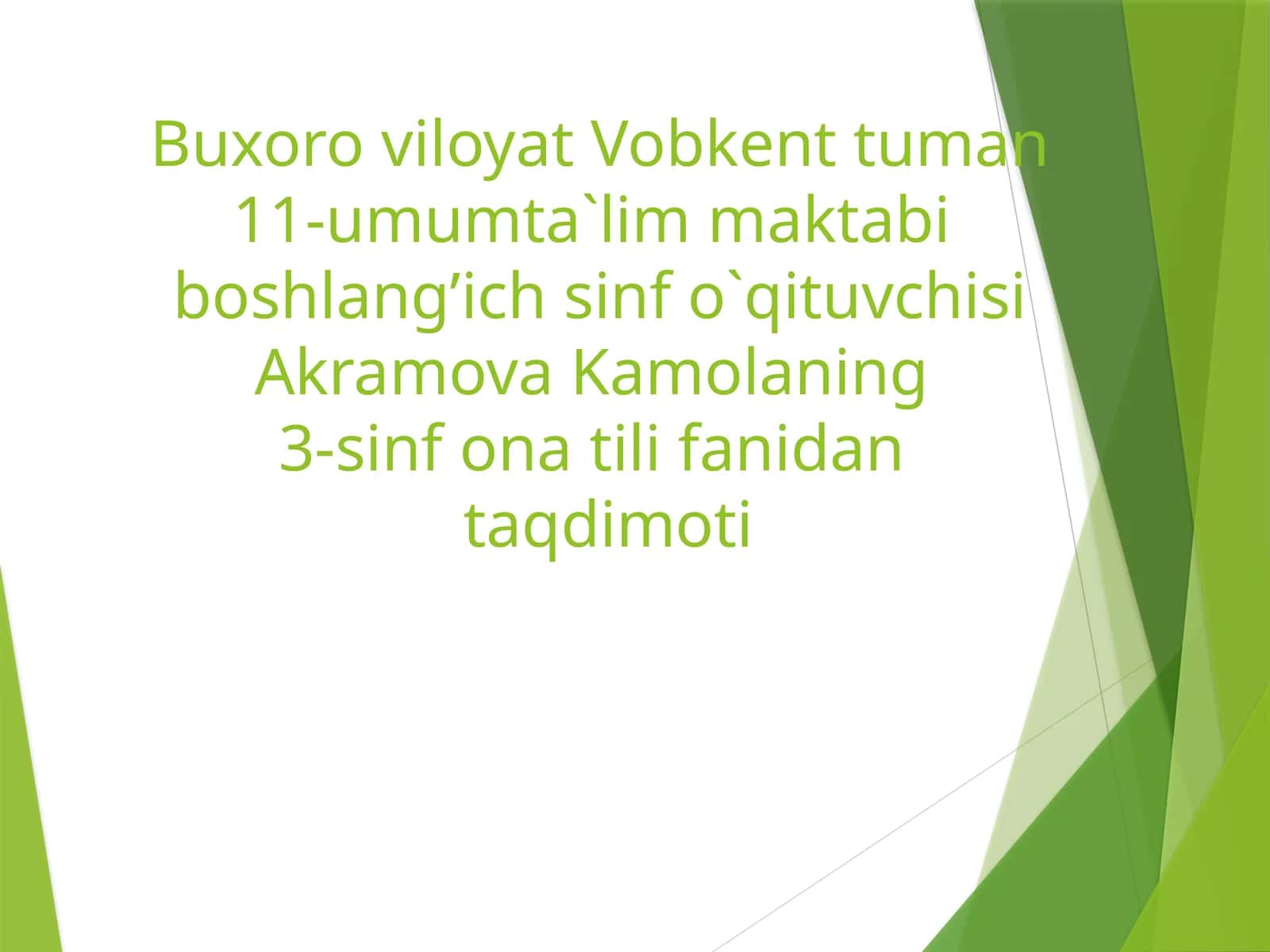 3-sinf ona tili fanidan taqdimoti 1