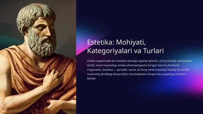 Estetika: Mohiyati, Kategoriyalari va Turlari 1