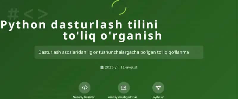 Pythondasturlashtili nito'liq o'rganish 1