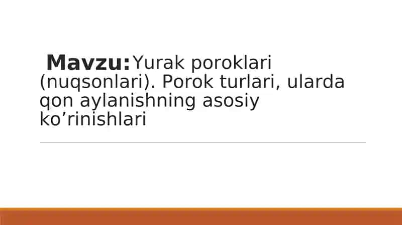 Yurak poroklari (nuqsonlari)