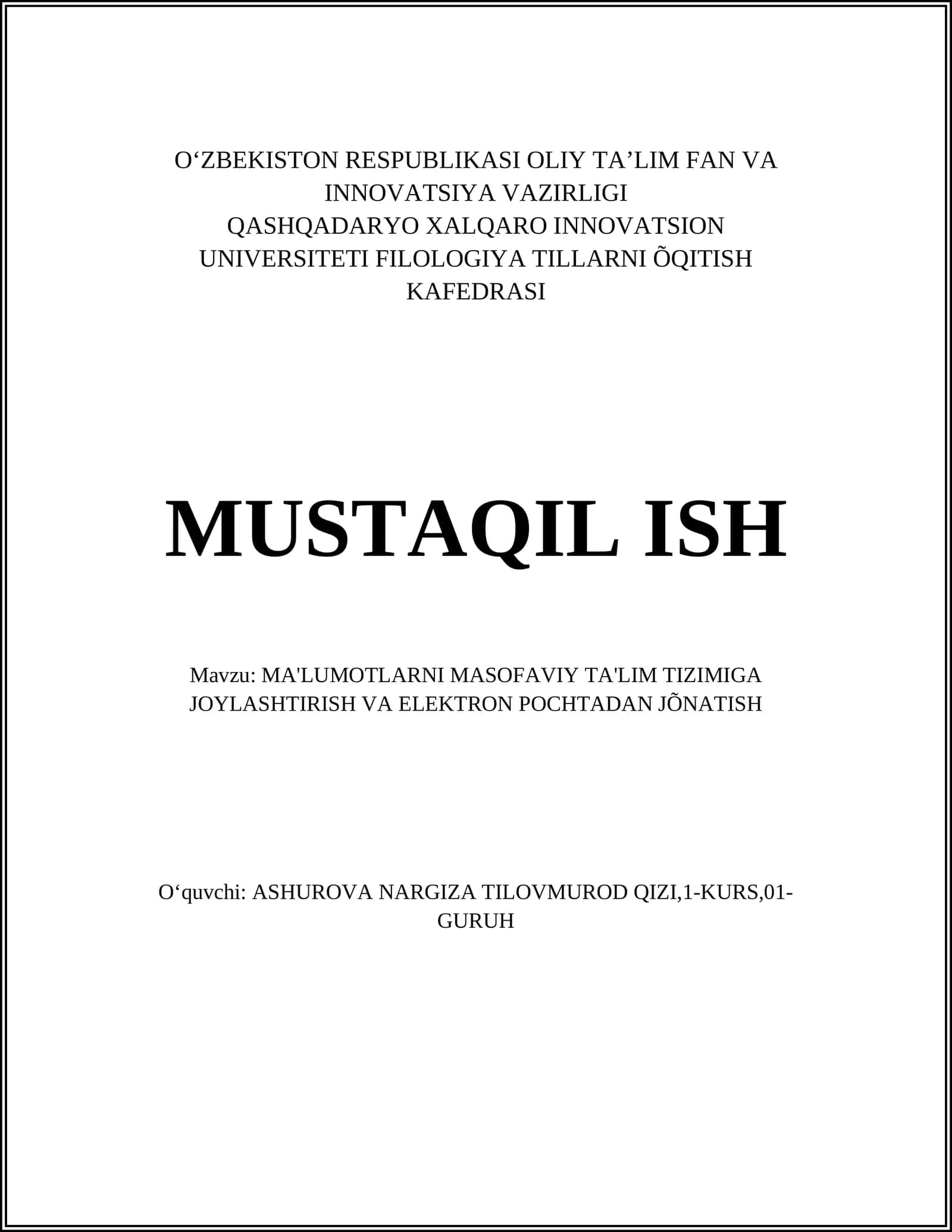 MASOFAVIY TA'LIM TIZIMLARI 1