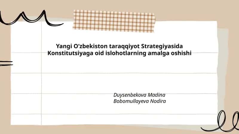 Konstitutsiyaviy islohotlar va Yangi Oʻzbekiston taraqqiyot Strategiyasida 1
