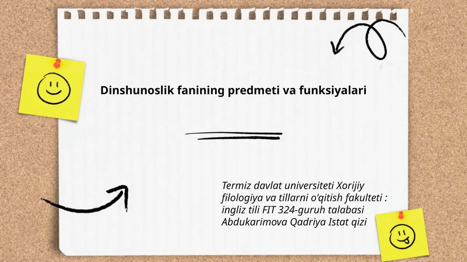 Dinshunoslik fanining predmeti va funksiyalari 1