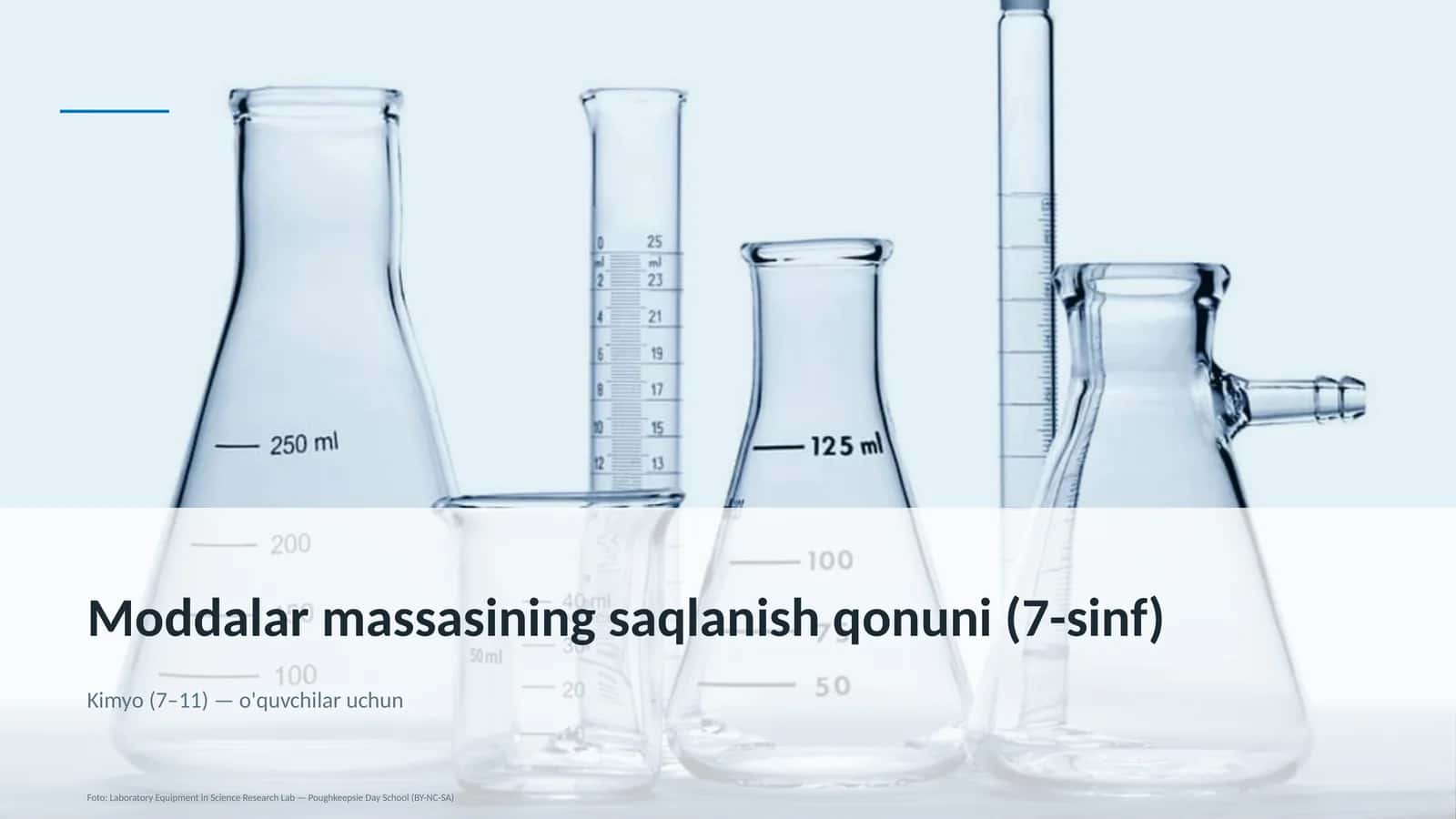 Moddalar massasining saqlanish qonuni (7-sinf) Kimyo (7–11) — o'quvchilar uchun 1