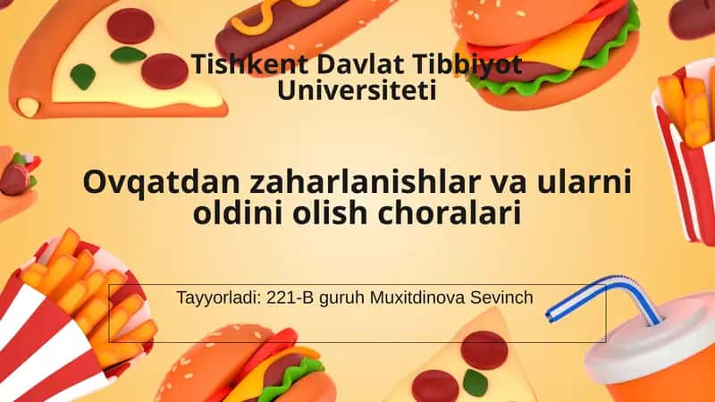 Oziq-ovqatdan zaharlanishlar va ularni oldini olish choralari 1