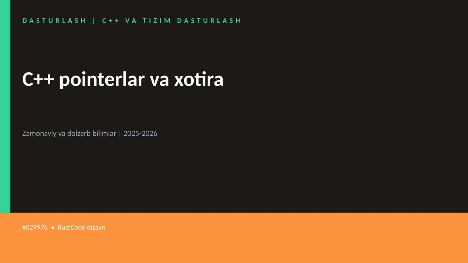 C++ VA TIZIM DASTURLASH 1