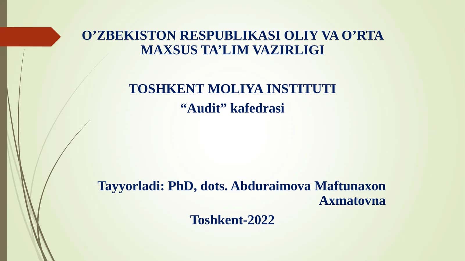 Auditorlik dalillar va ularni olish usullari 1