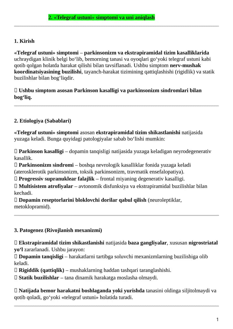 Telegraf ustuni simptomi 1